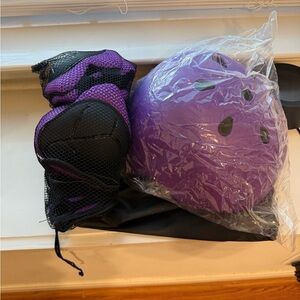 Purple Helmet and Protective Gear Set